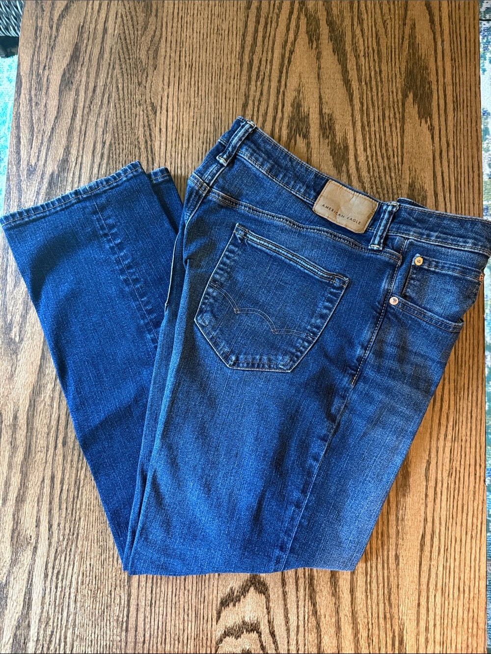 American Eagle Outfitters Dark Blue Straight Leg Jeans